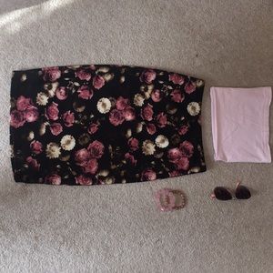 Pink flower skirt